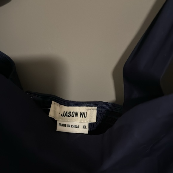 NWT JASON WU Navy Blue Maxi Embroidered Dress - Picture 5 of 8